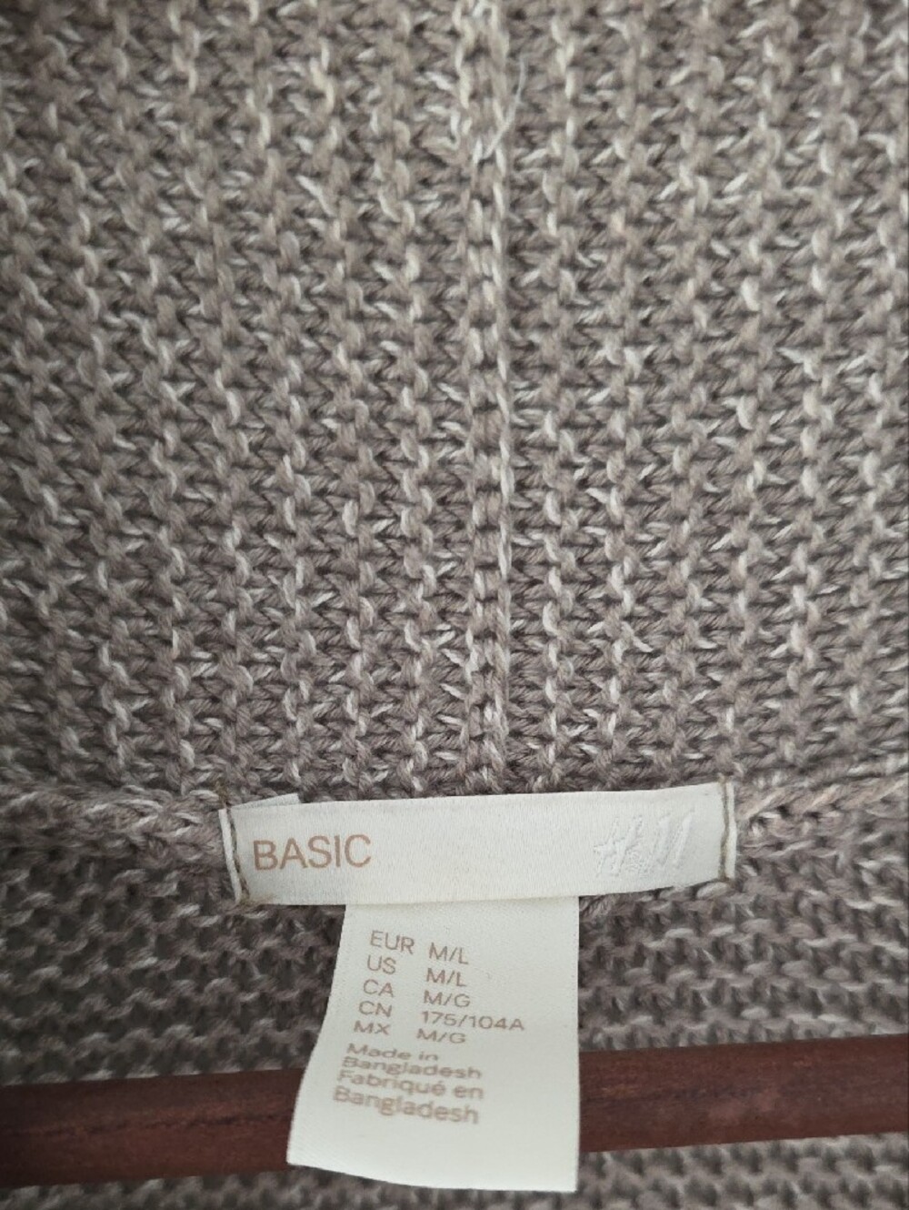 H&M Taupe Open-Front Knit Cardigan for Women Size M/L - Picture 2 of 4